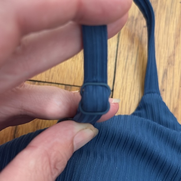 Andie Bonita Bikini Set Ribbed Bijou Blue size Small NWOT - Picture 6 of 11